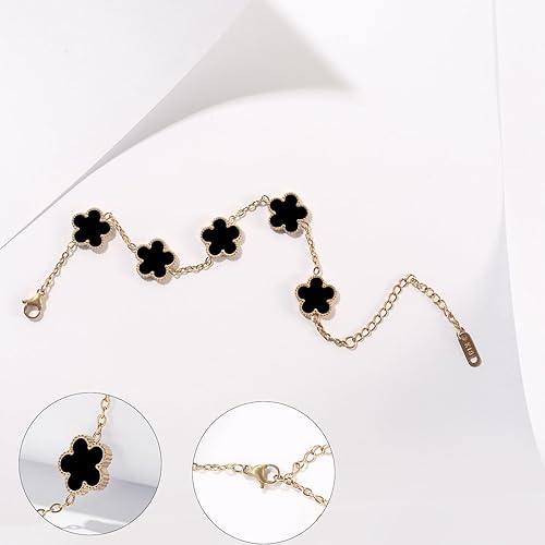 Pulsera trebol de cinco hojas negro - additional image 18