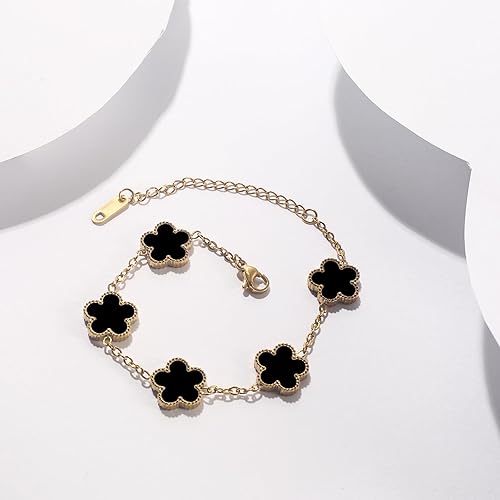 Pulsera trebol de cinco hojas negro - additional image 16